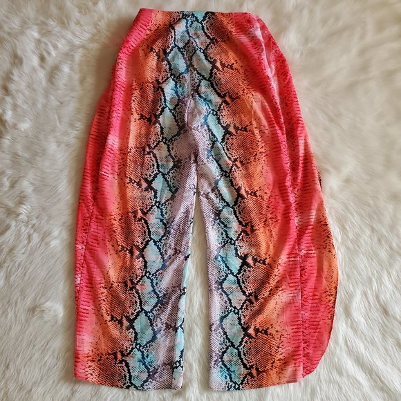 Lovers + Friends Maya Aztec Python Side Slit Tie Waist Pants Size XS - Picture 10 of 16